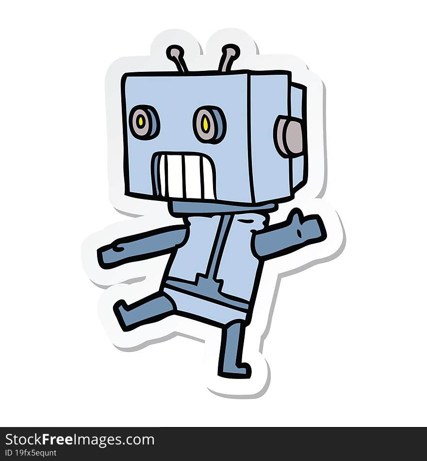 sticker of a cartoon robot