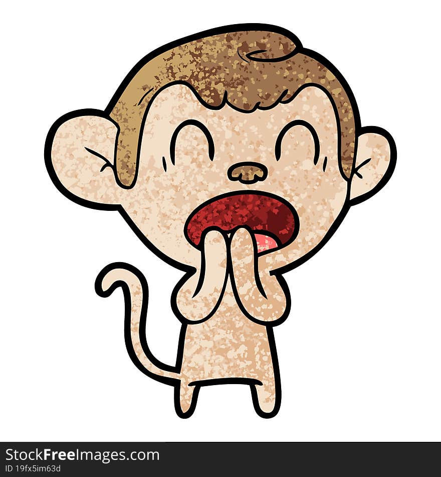 yawning cartoon monkey. yawning cartoon monkey