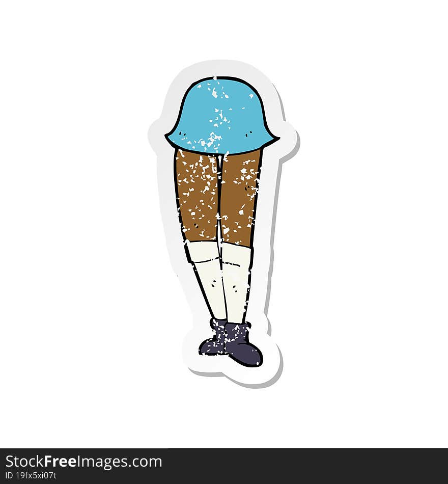 retro distressed sticker of a cartoon female legs