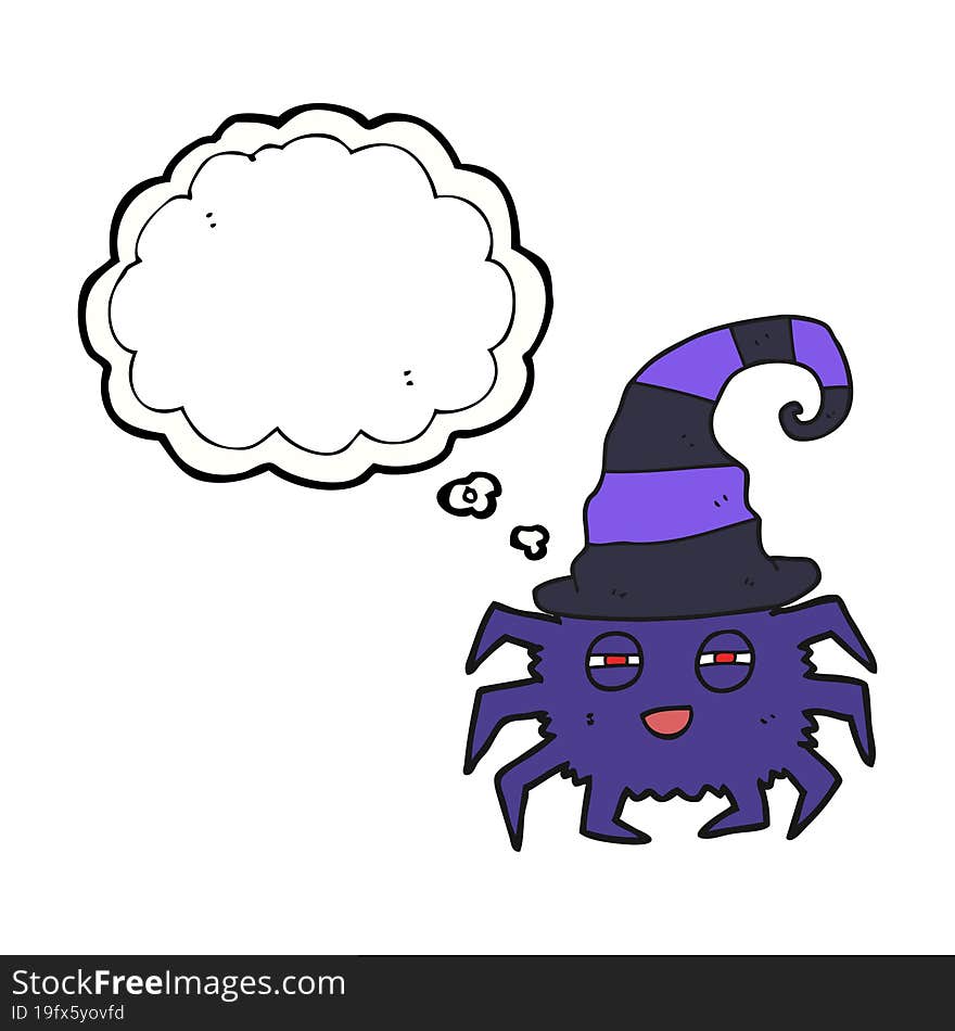 thought bubble cartoon halloween spider