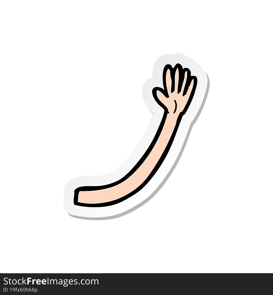 sticker of a cartoon arm