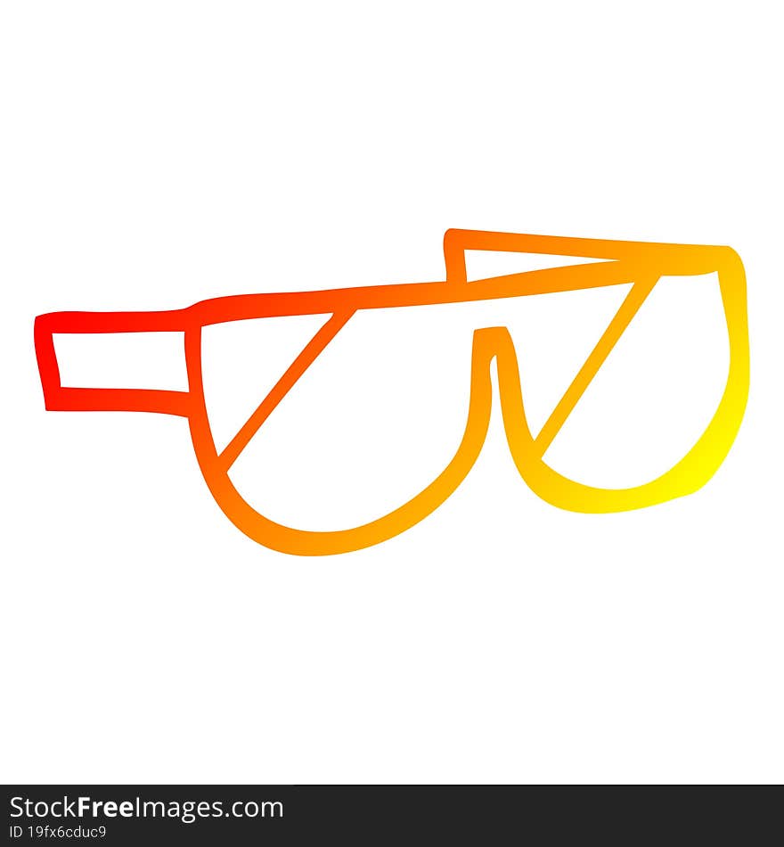 warm gradient line drawing of a cartoon sunglasses