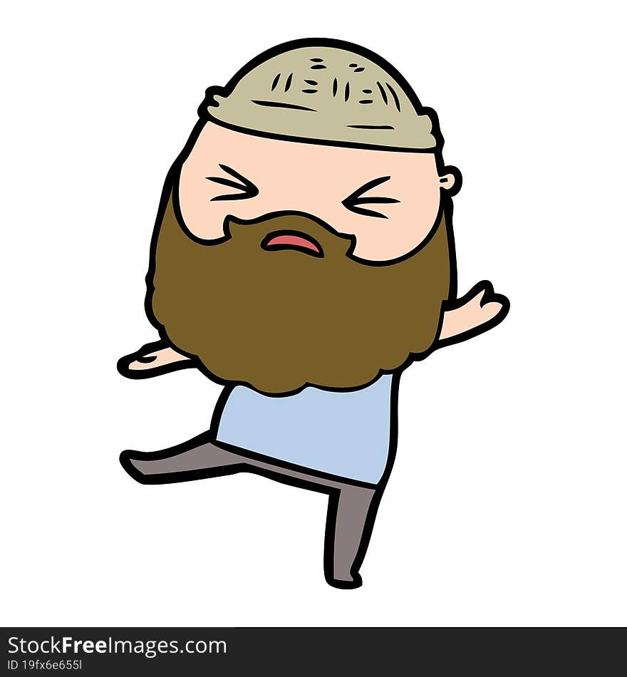 cartoon man with beard. cartoon man with beard