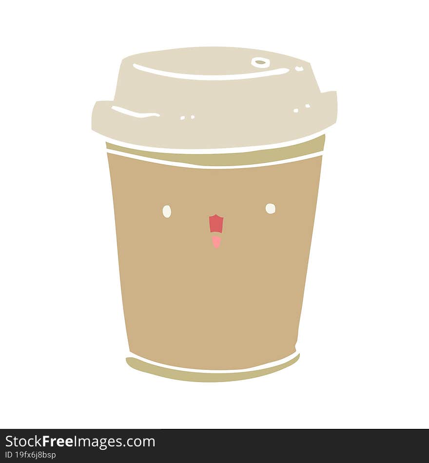 flat color style cartoon take out coffee