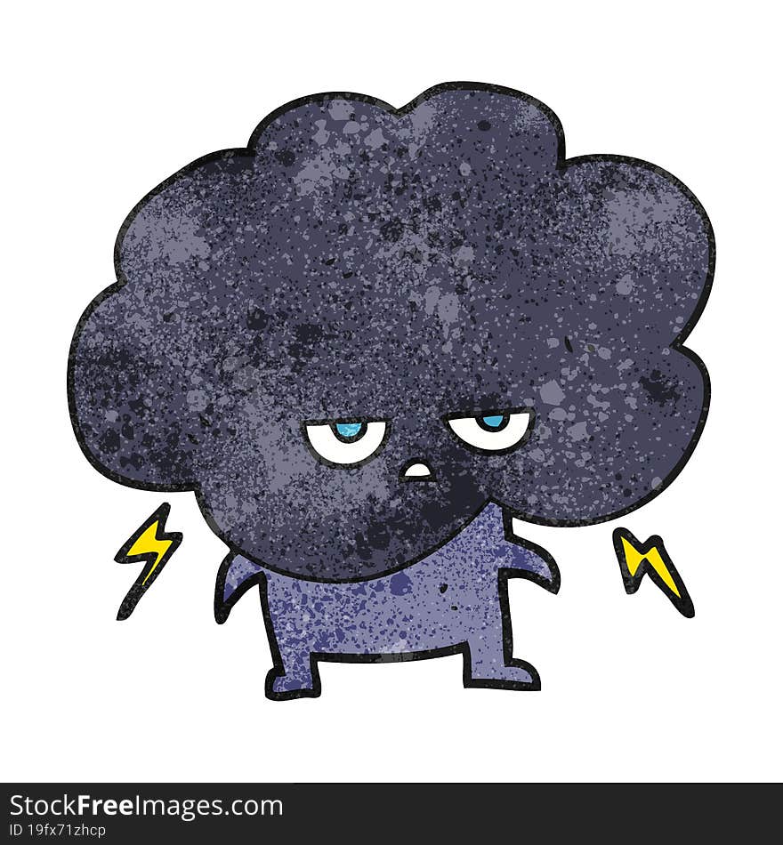 textured cartoon raincloud