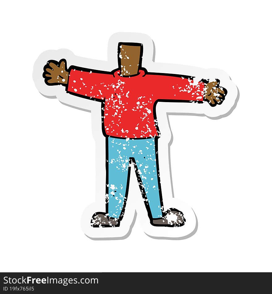 retro distressed sticker of a cartoon male body