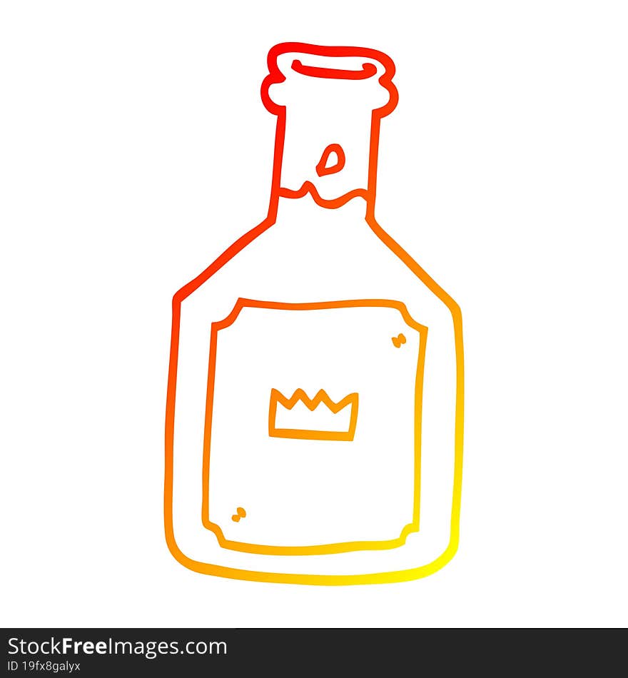 warm gradient line drawing of a cartoon alcoholic drink