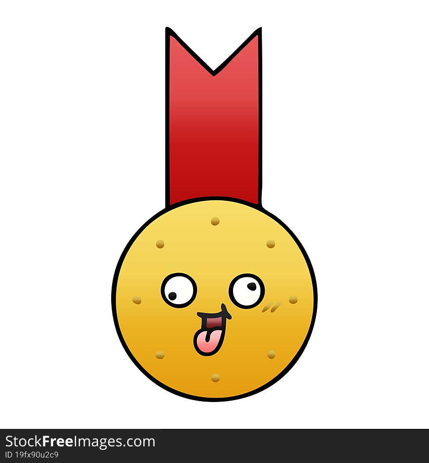 gradient shaded cartoon of a gold medal