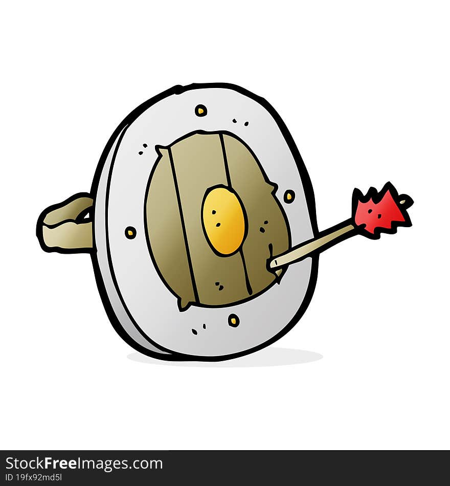 cartoon shield with arrow