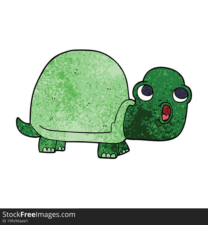 cartoon doodle shocked turtle