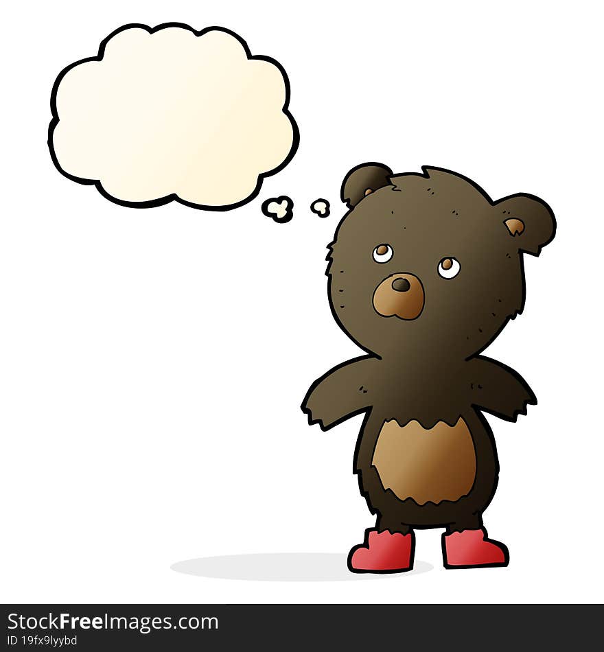 cartoon cute little bear with thought bubble