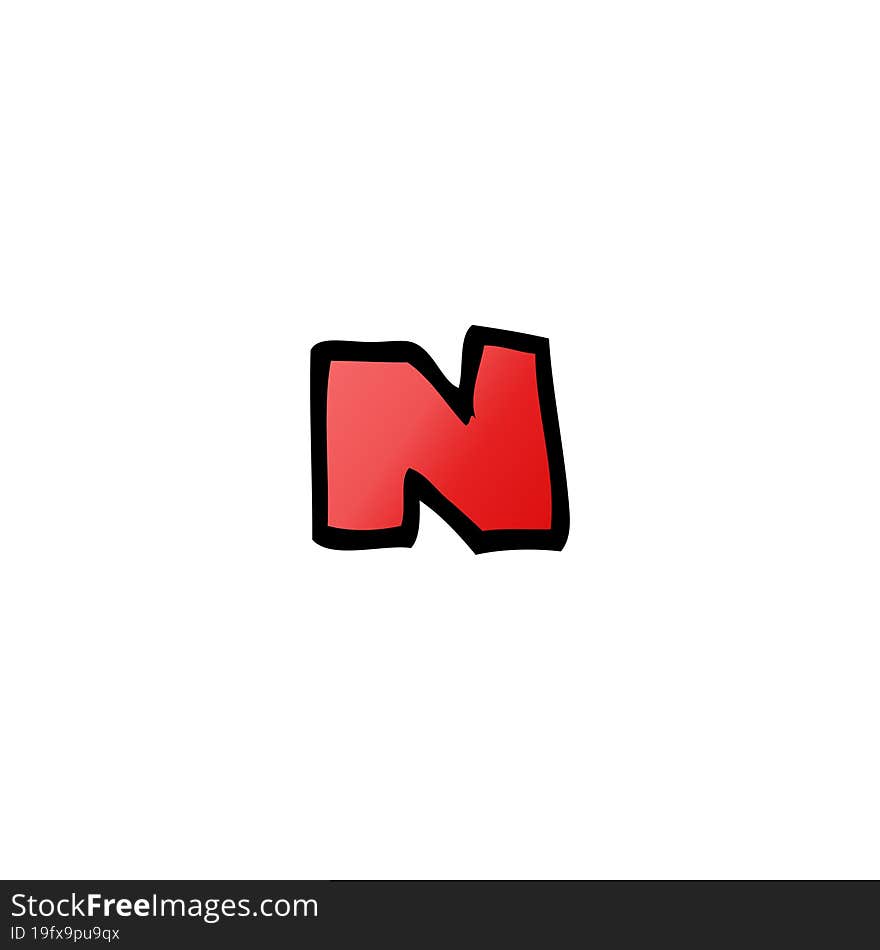 cartoon doodle letter n