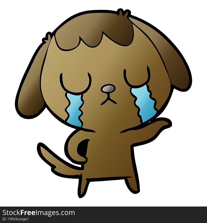 cute cartoon dog crying. cute cartoon dog crying