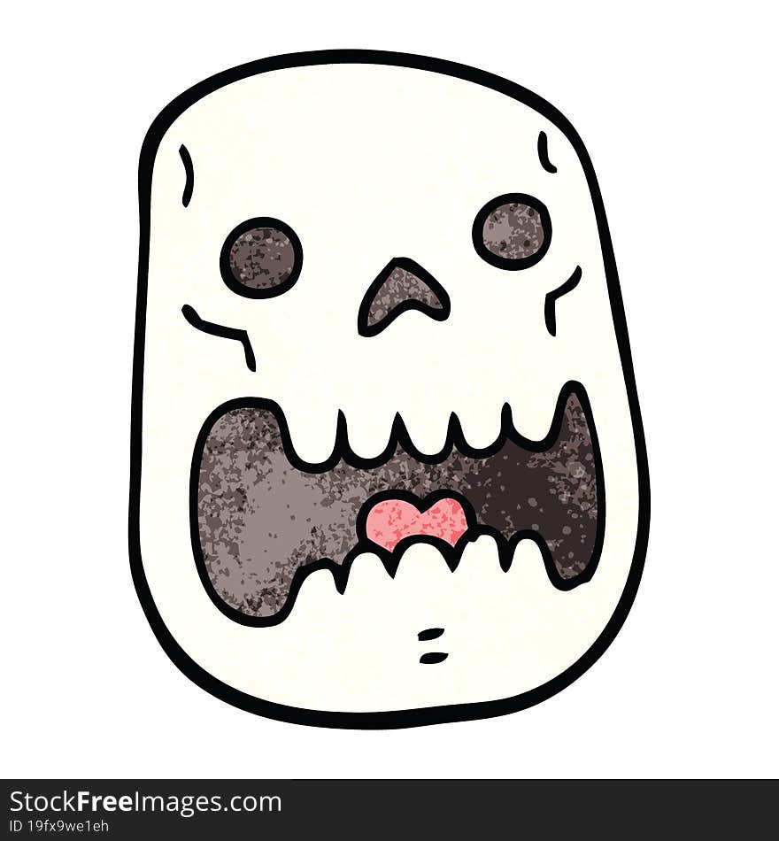 cartoon doodle halloween skull