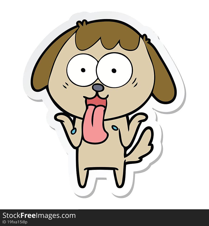 sticker of a cute cartoon dog