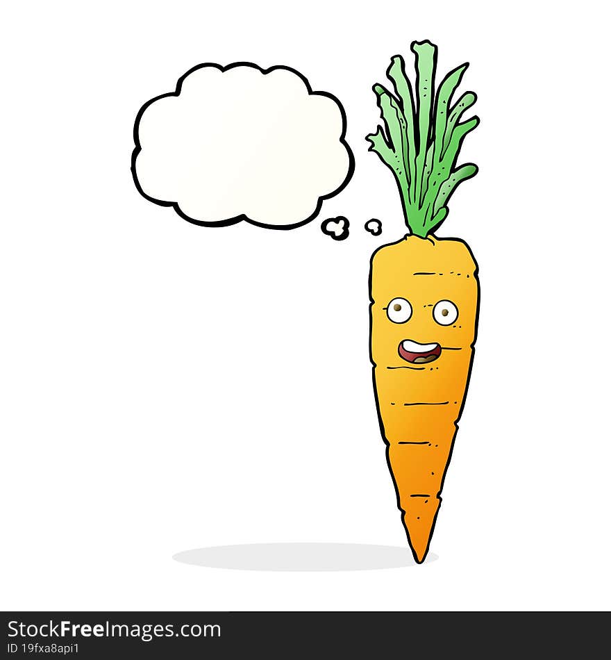 Cartoon Carrot With Thought Bubble