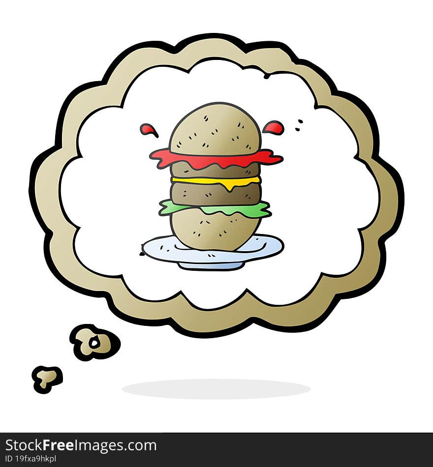 thought bubble cartoon burger