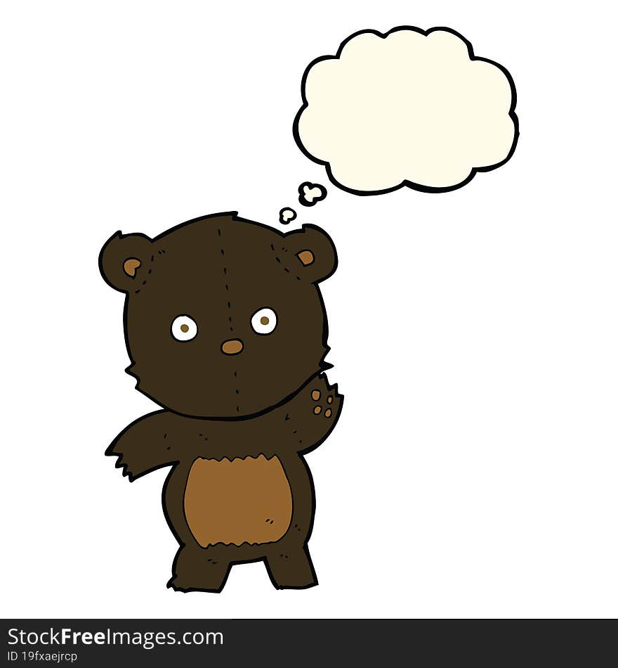 cute cartoon black bear with thought bubble