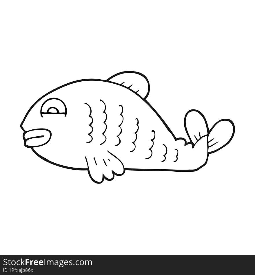 Black And White Cartoon Fish