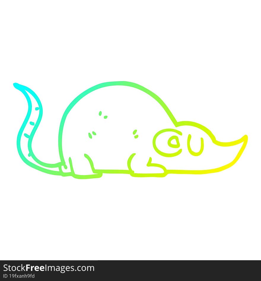 cold gradient line drawing cartoon mouse