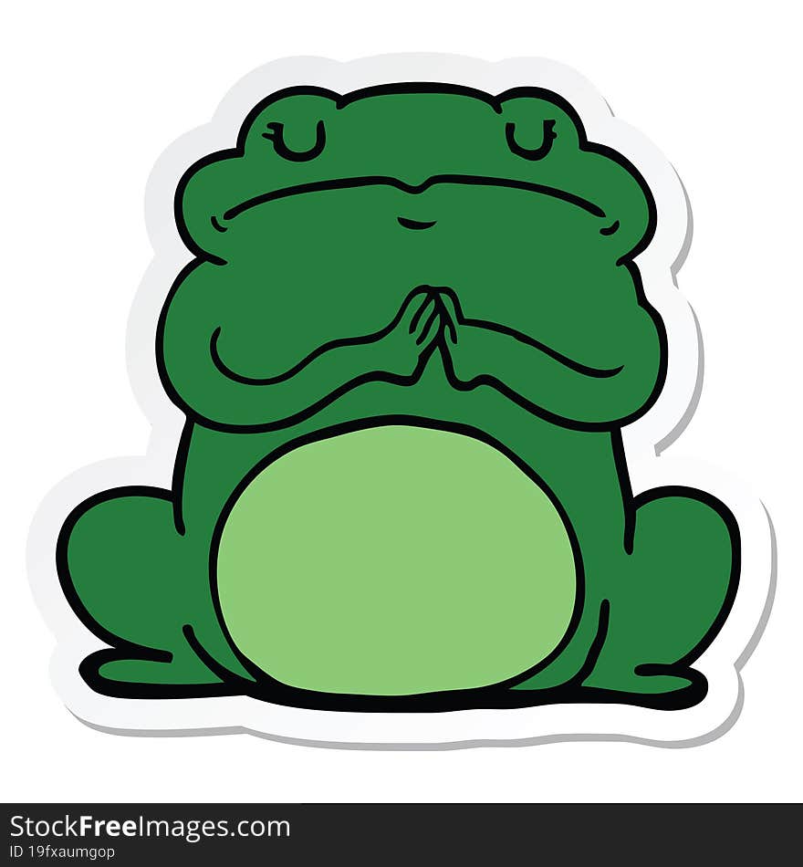 Sticker Of A Cartoon Arrogant Frog