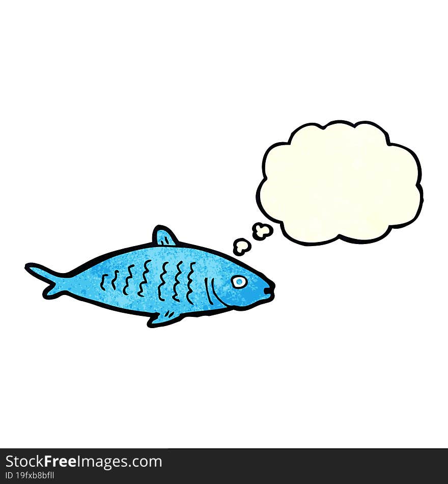 cartoon fish with thought bubble