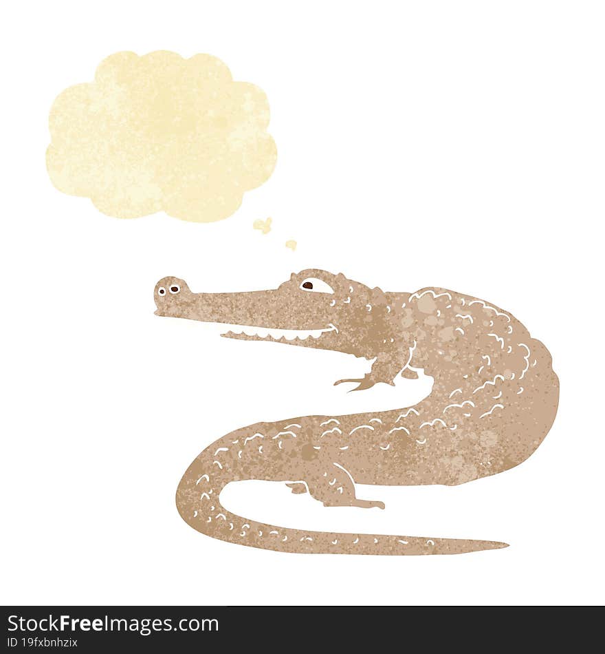 Cartoon Alligator With Thought Bubble