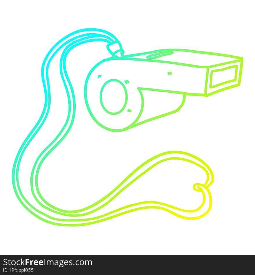 Cold Gradient Line Drawing Cartoon Whistle