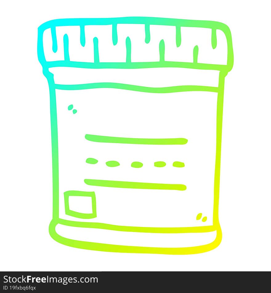 cold gradient line drawing cartoon medical sample jar