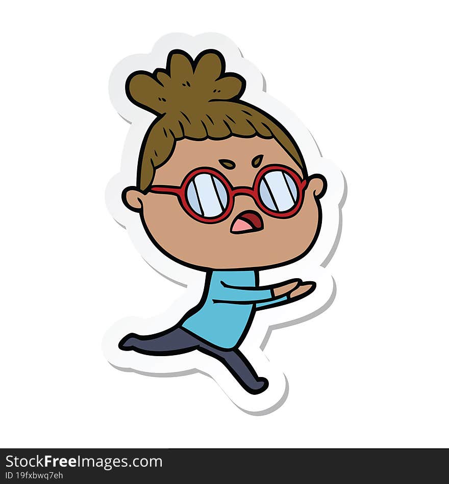 sticker of a cartoon annoyed woman