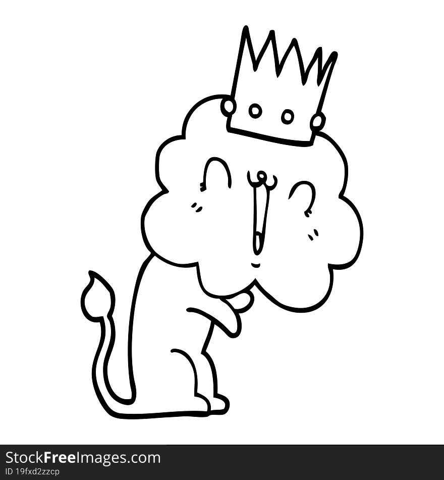 cartoon lion with crown