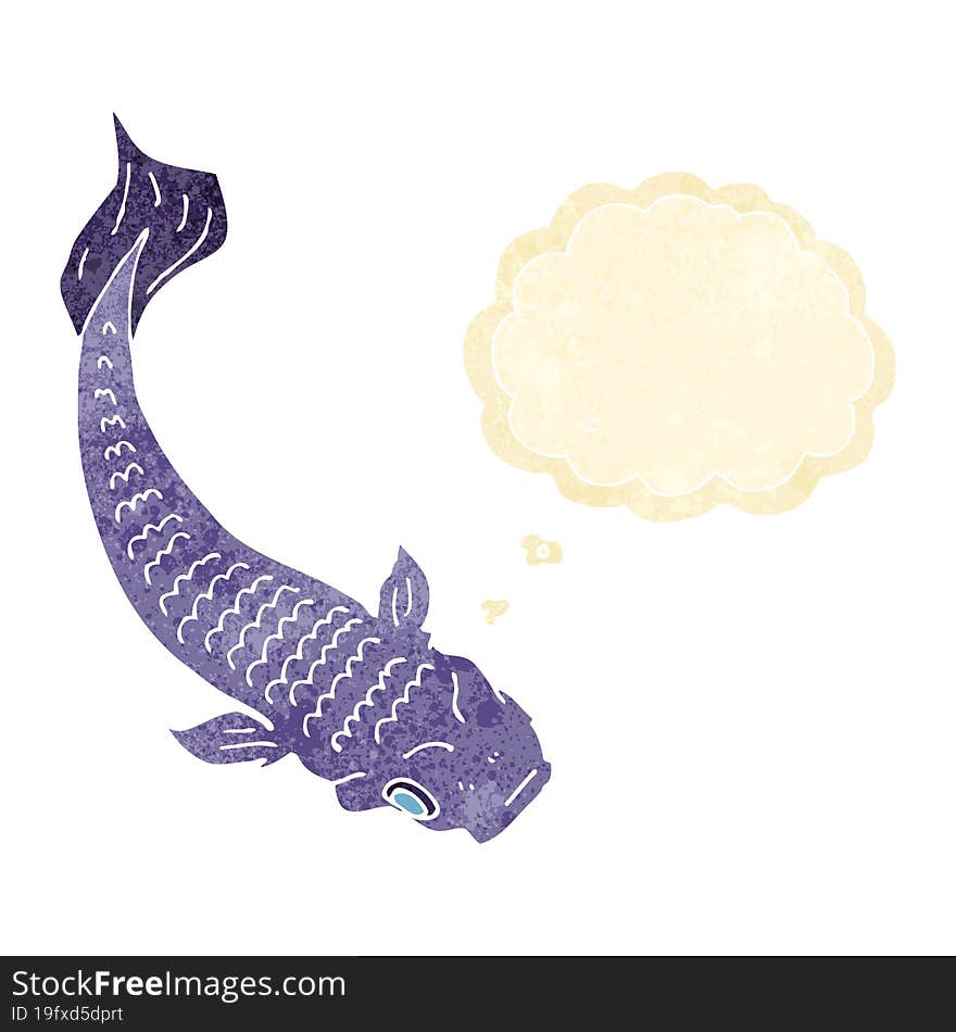 cartoon fish with thought bubble