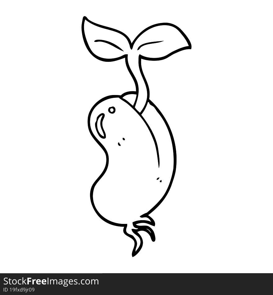 cartoon sprouting seed