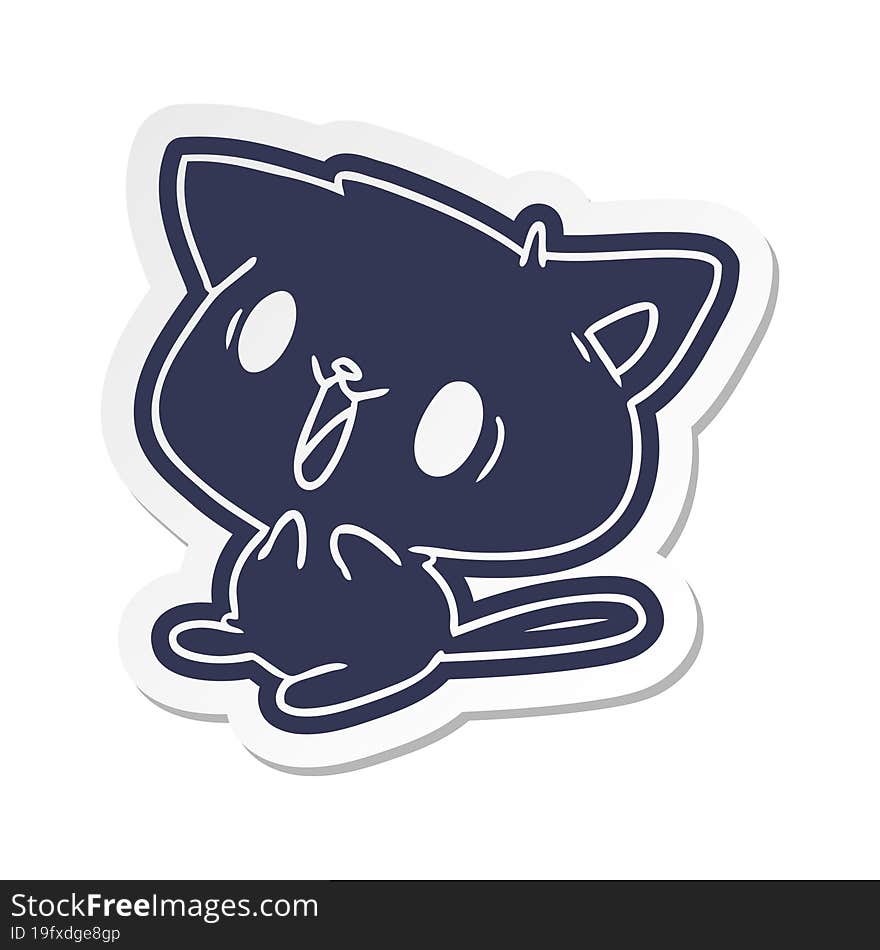 cartoon sticker of cute kawaii cat