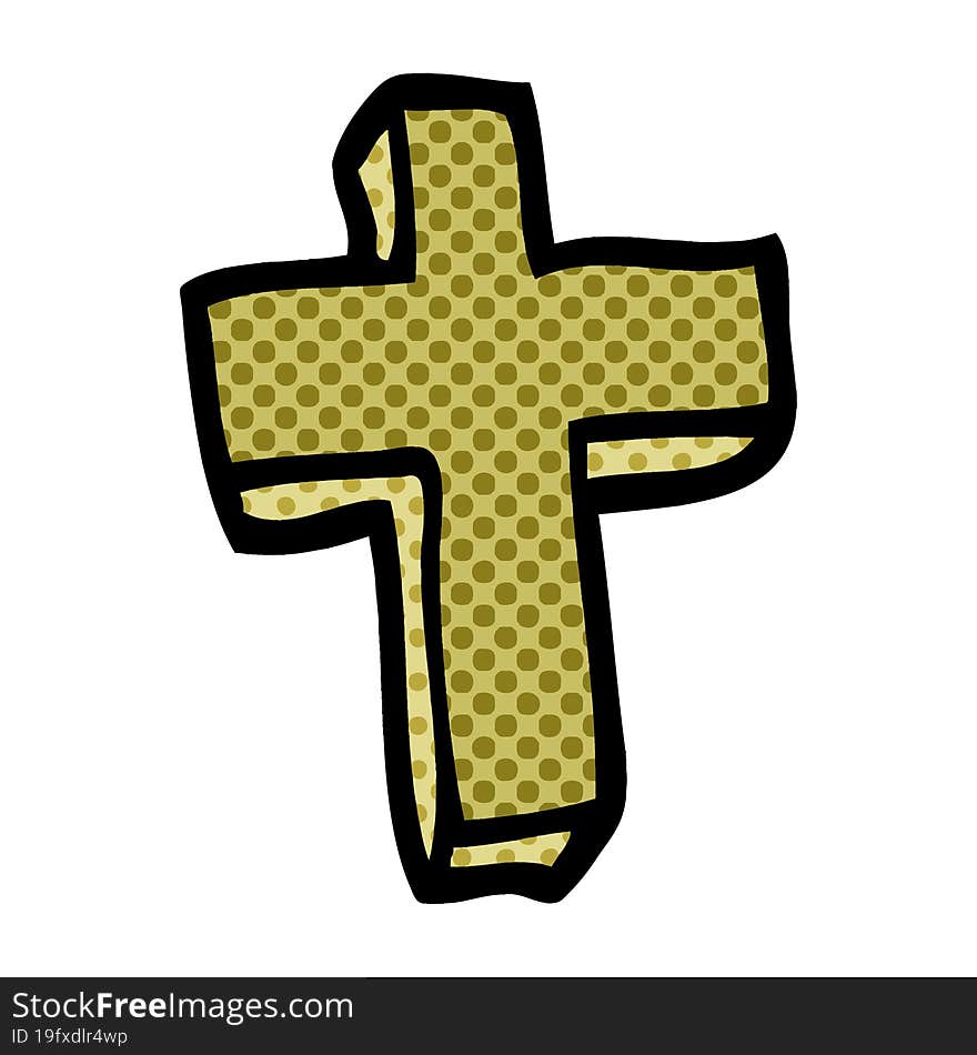 Cartoon Doodle Wood Cross