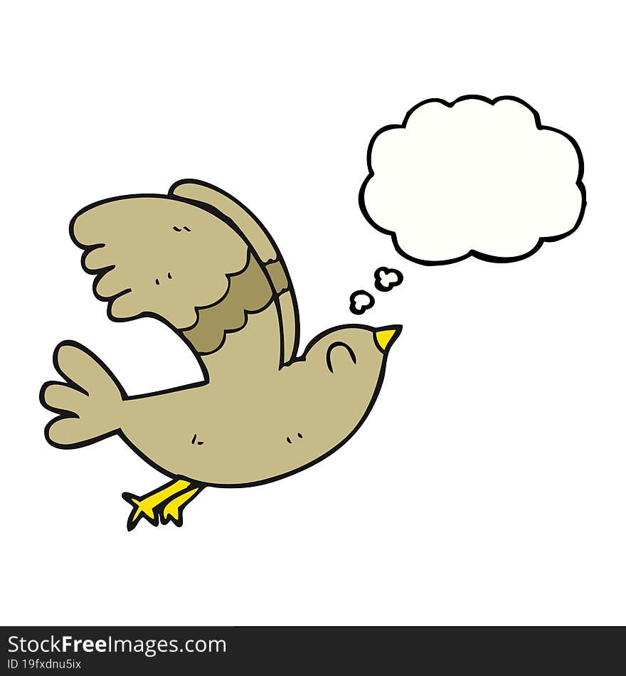 Thought Bubble Cartoon Bird