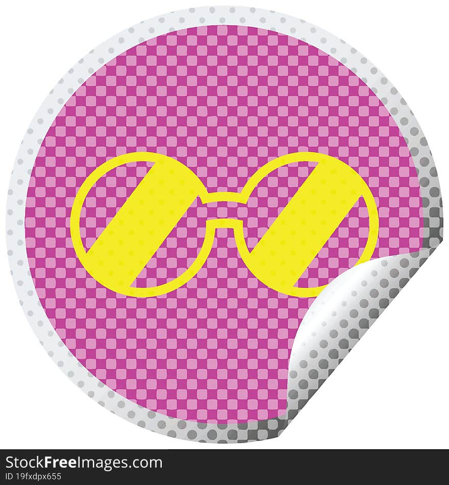 spectacles  circular peeling sticker