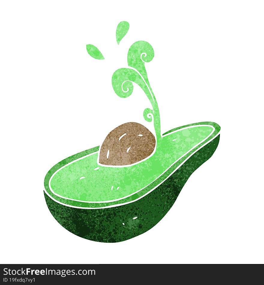 Retro Cartoon Avocado