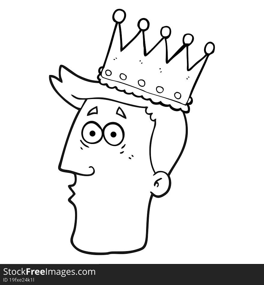 Black And White Cartoon Kings Head