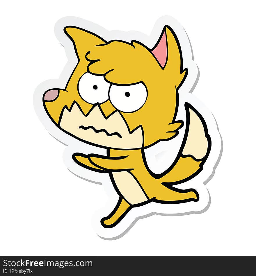 sticker of a cartoon annoyed fox