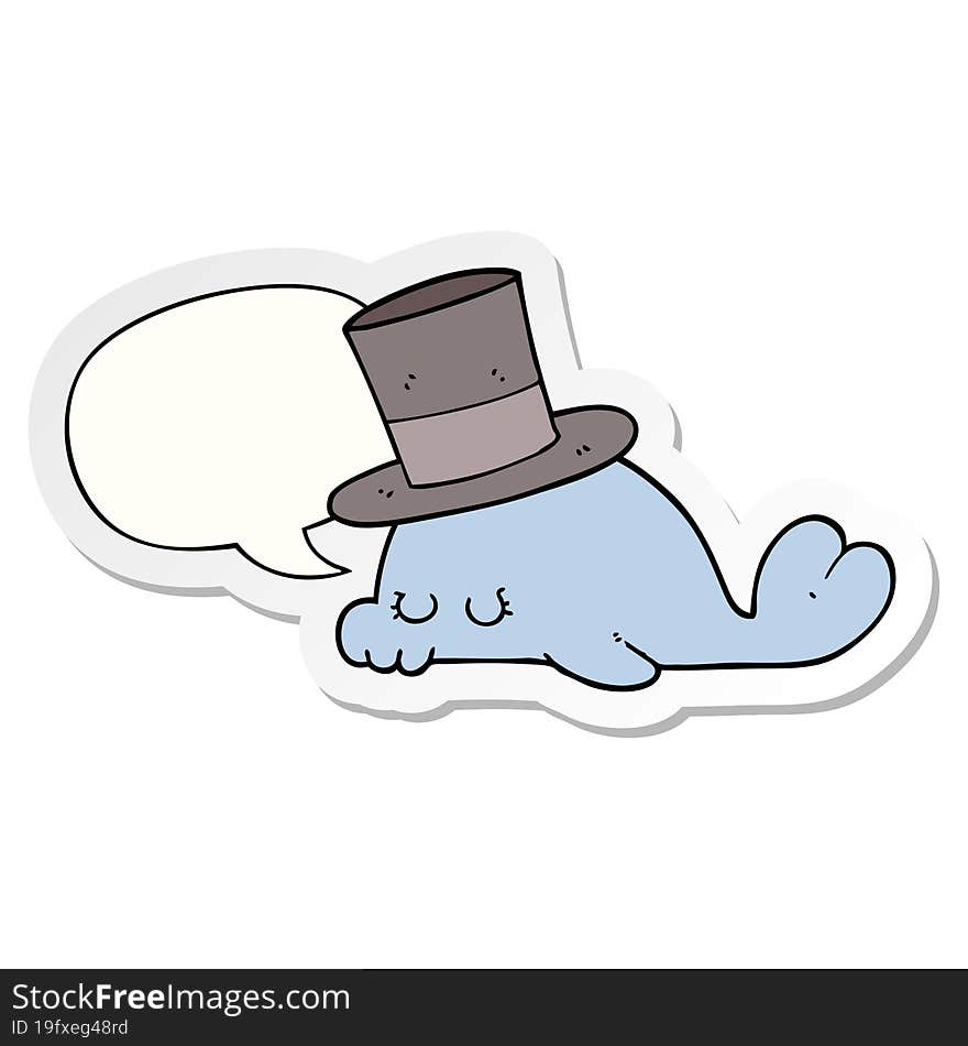 Cute Cartoon Dolphin And Speech Bubble Sticker