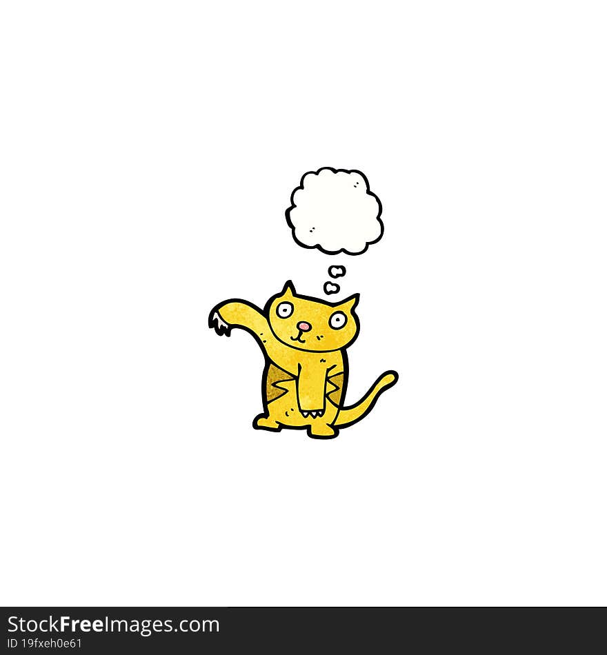 Cartoon Cat With Thought Bubble