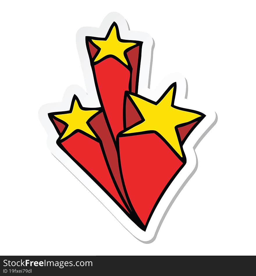 sticker of a quirky hand drawn cartoon stars