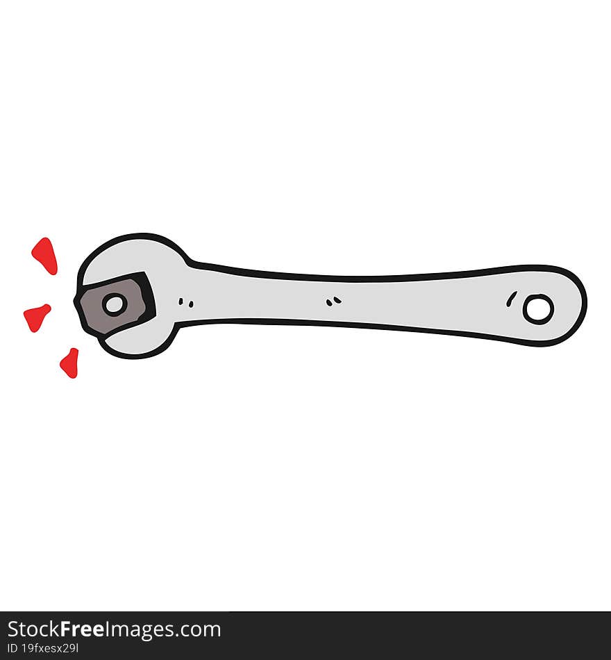 cartoon spanner turning nut