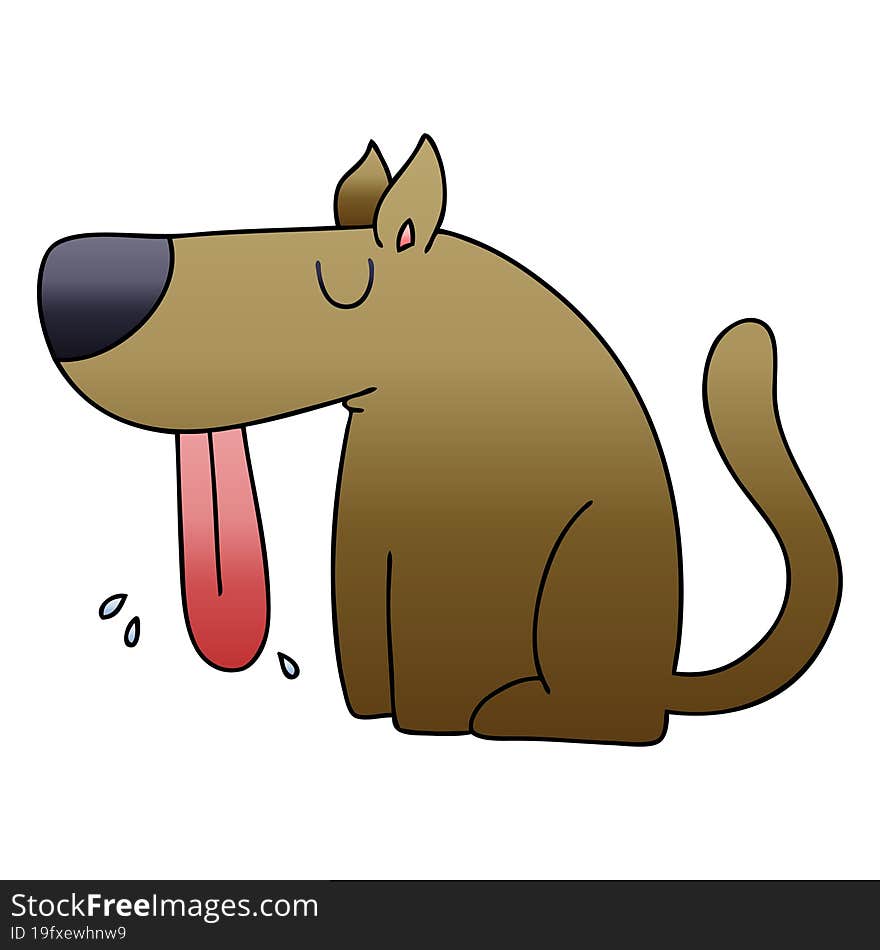 quirky gradient shaded cartoon dog