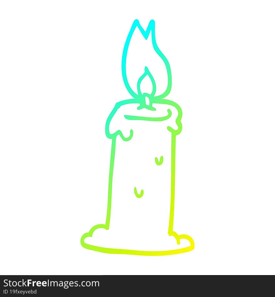 Cold Gradient Line Drawing Carton Candle