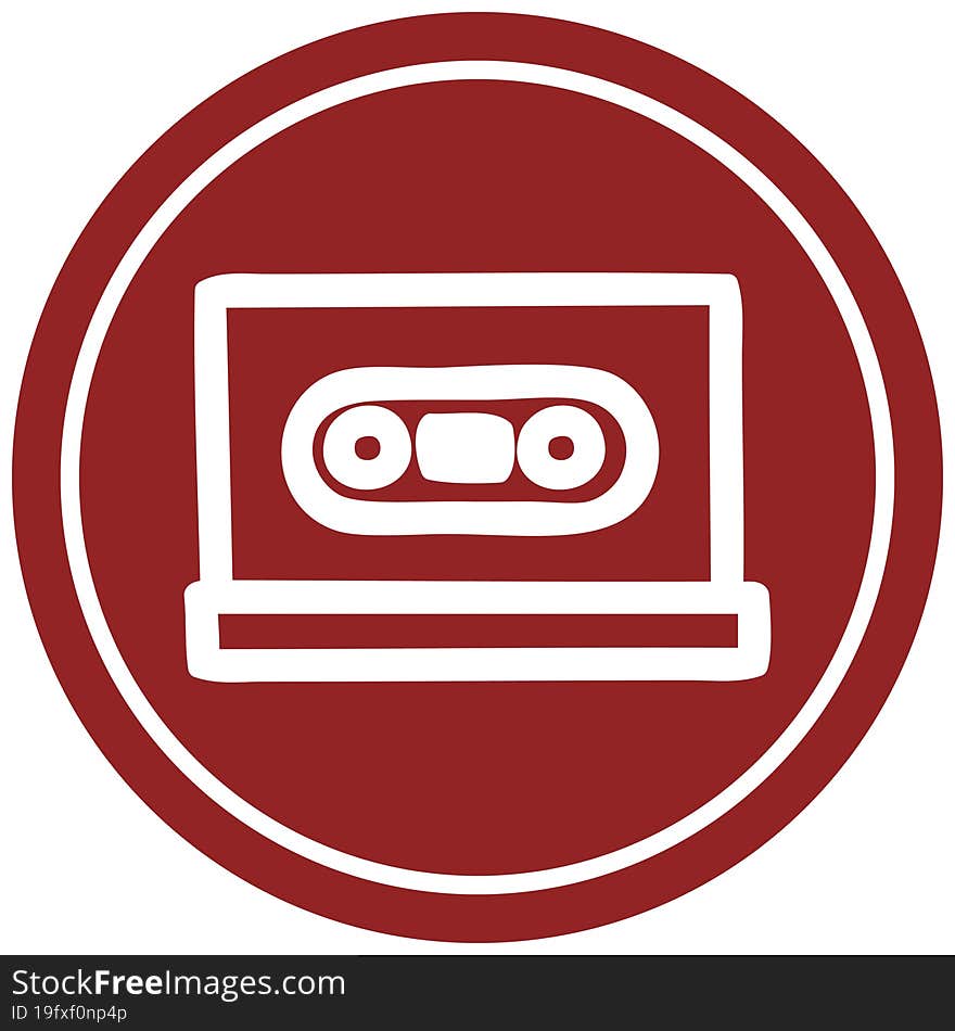 cassette tape circular icon