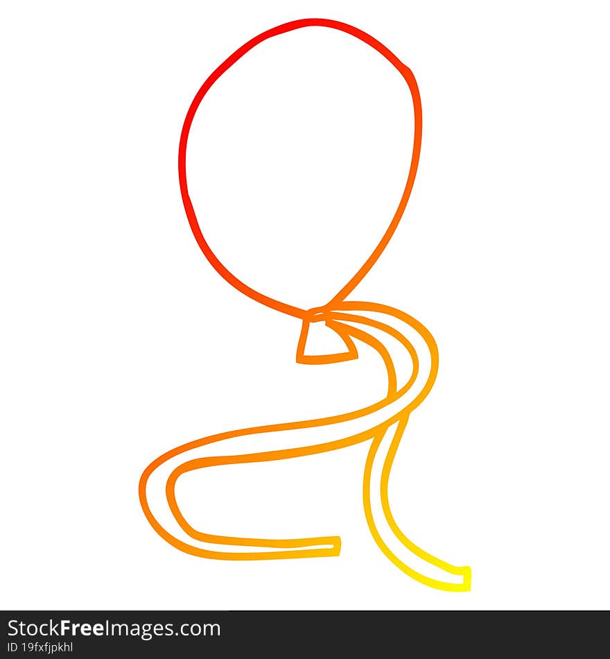 warm gradient line drawing cartoon red balloon