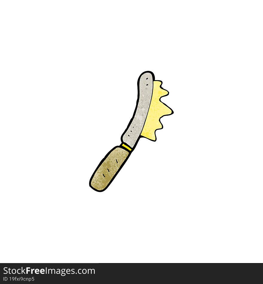 cartoon knife spreading butter