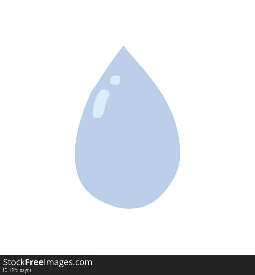 flat color style cartoon water droplet